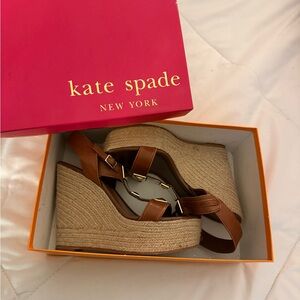 Kate Spade Tan Wedge Sandals